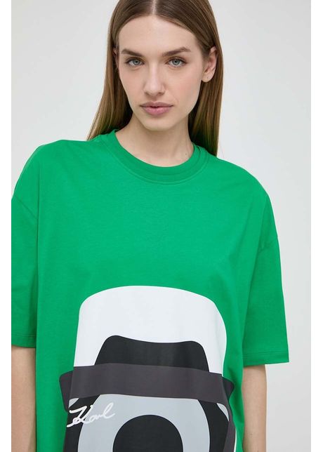 Karl lagerfeld tricou din bumbac x darcel disappoints femei culoarea verde