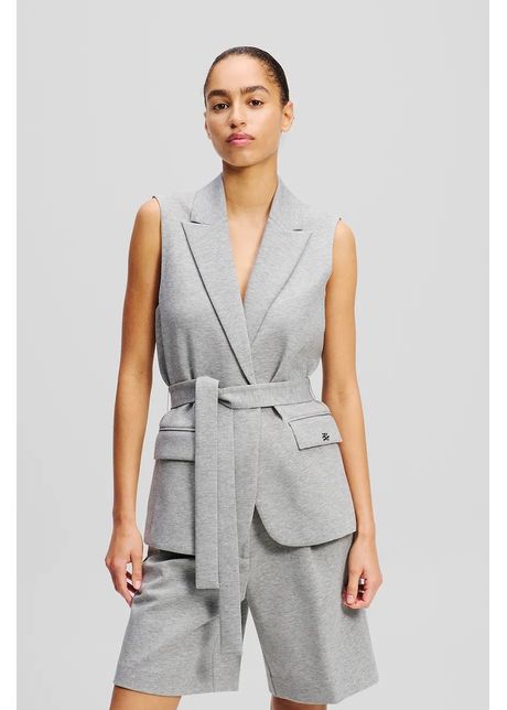 Karl lagerfeld vest culoarea gri un singur rand de nasturi a2w20064