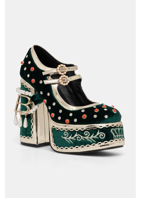 Koi footwear pantofi cu toc culoarea verde cu toc drept dpk80