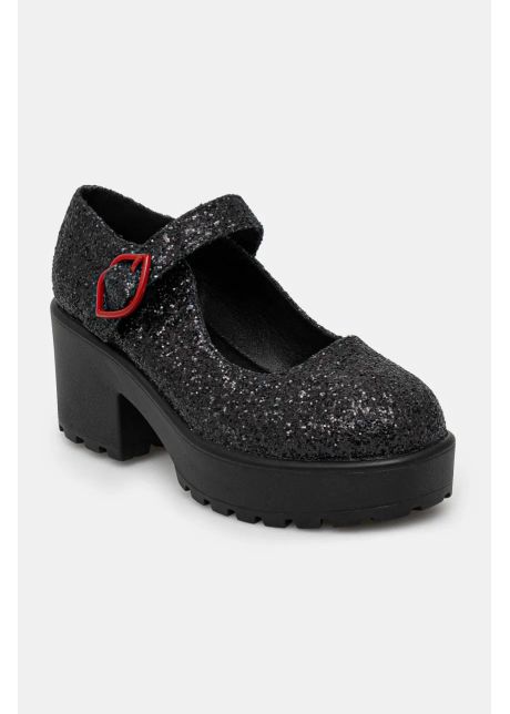 Koi footwear pumps x rocky horror show tira glitter mary janes columbia solo edition culoarea negru cu toc drept columbia solo
