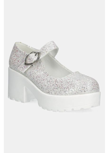 Koi footwear pumps x rocky horror show tira glitter mary janes damn it janet edition culoarea alb cu toc drept damn it janet