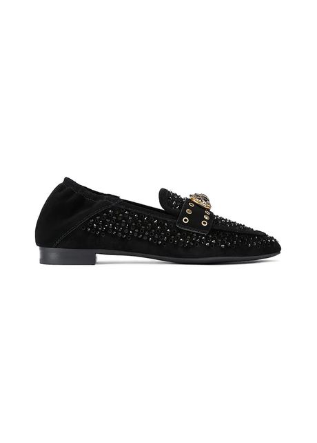 Kurt Geiger London mocasini din piele întoarsă Chelsea Crystal Loafer culoarea negru, cu toc plat, 4726709209