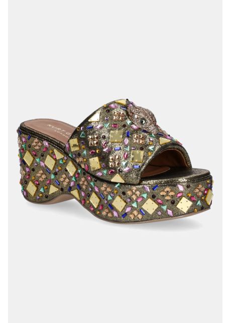 Kurt geiger london papuci kensington wedge mule femei culoarea auriu toc pana 8650966609