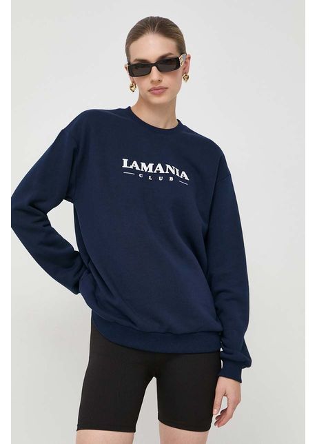 La mania bluza femei culoarea albastru marin cu imprimeu