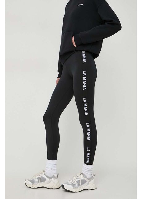 La mania colanti femei culoarea negru cu imprimeu