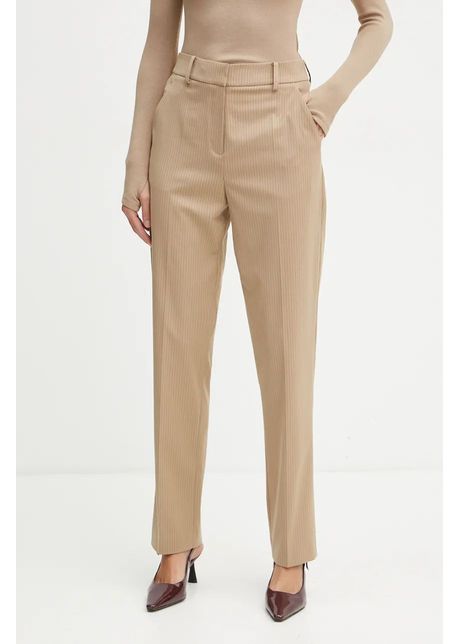 La mania pantaloni dana femei culoarea bej drept high waist dana