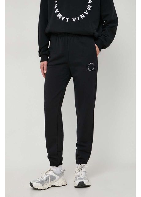 La mania pantaloni de trening culoarea negru neted