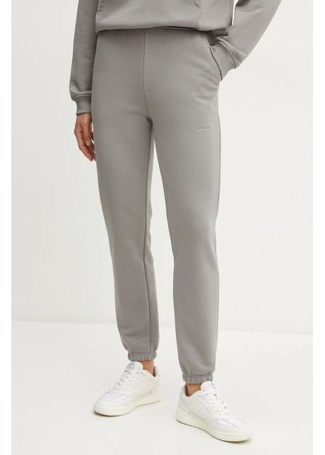 La mania pantaloni de trening lyn culoarea gri neted lyn