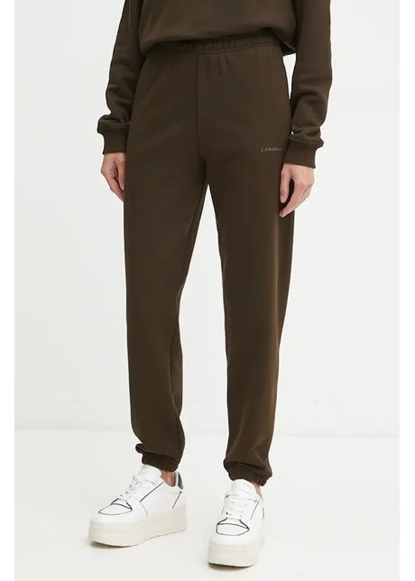 La Mania pantaloni de trening RICO culoarea maro, neted, RICO