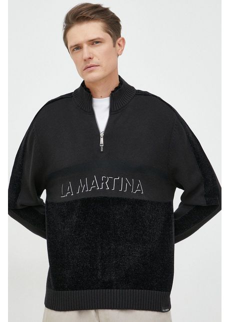 La martina pulover din amestec de lana barbati culoarea negru