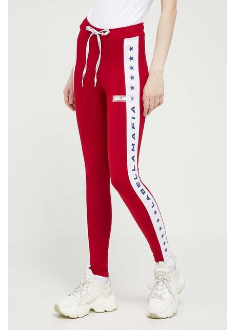 Labellamafia pantaloni de trening culoarea rosu cu imprimeu