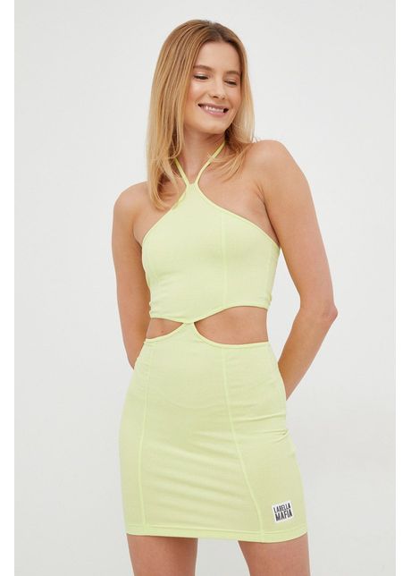Labellamafia rochie culoarea galben mini mulat