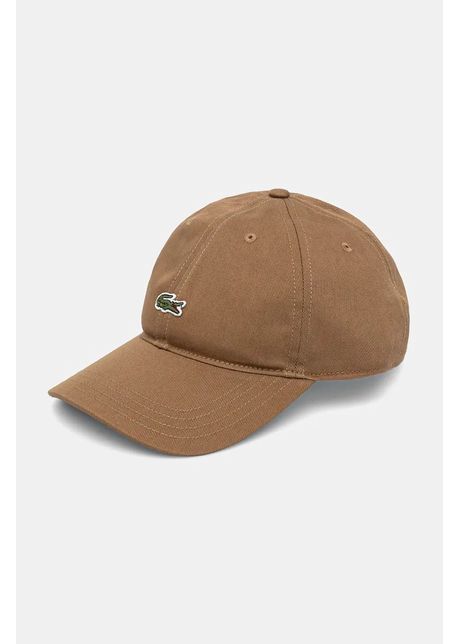 Lacoste apc de baseball din bumbac culoarea maro cu imprimeu