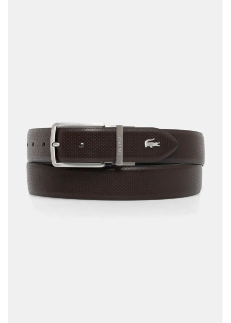 Lacoste curea de piele cu doua fete barbati culoarea maro rc4097
