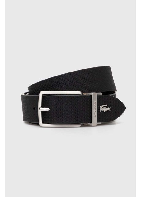 Lacoste curea de piele cu doua fete barbati culoarea negru