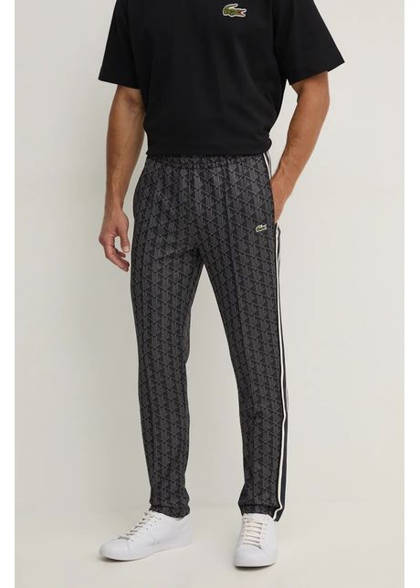Lacoste pantaloni de trening culoarea negru, modelator