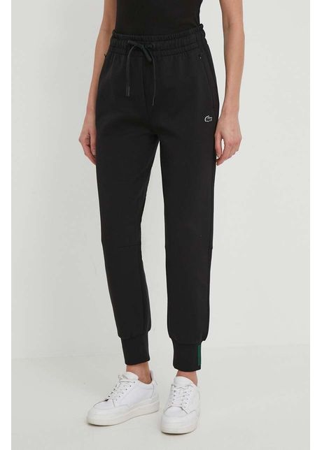 Lacoste pantaloni de trening culoarea negru neted