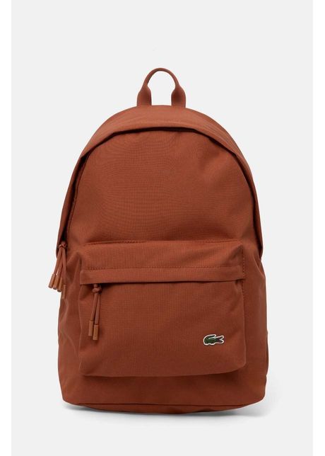 Lacoste rucsac culoarea maro mare neted nu4592ne