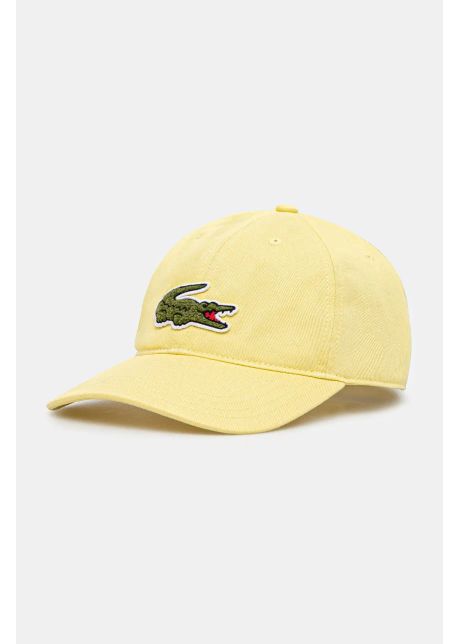 Lacoste sapca culoarea galben cu imprimeu rk3186