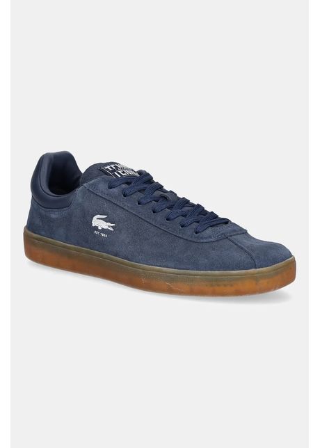 Lacoste sneakers din piele intoars baseshot culoarea bleumarin 49sma0133