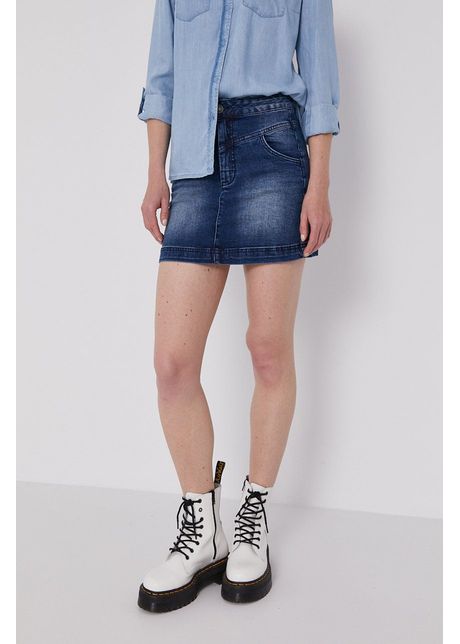 Lee cooper fust din denim culoarea bleumarin mini dreapt