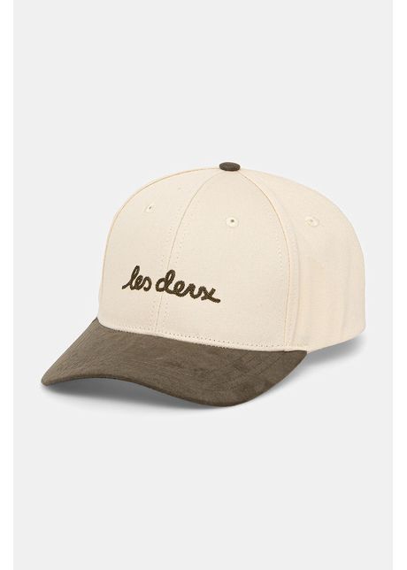 Les deux apc de baseball din bumbac culoarea bej cu imprimeu 1000110