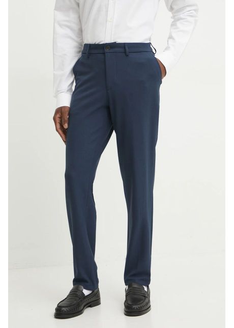 Les deux pantaloni barbati culoarea albastru marin drept ldm501072