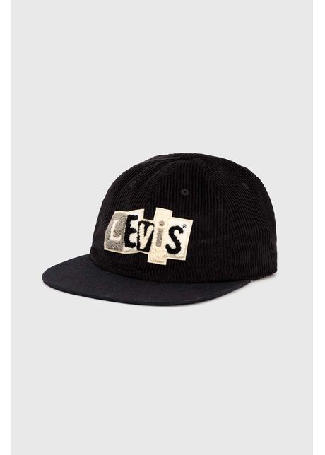 Levi s apc de baseball din bumbac culoarea negru cu imprimeu