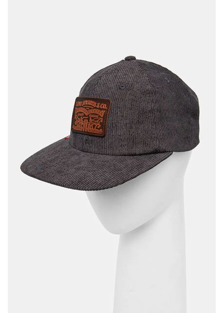 Levi s apc de baseball din catifea culoarea gri cu imprimeu 000a9 0004