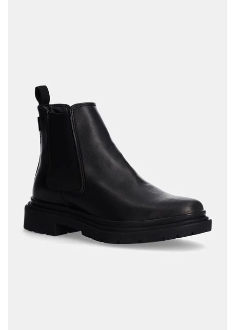 Levi s cizme trooper chelsea femei culoarea negru cu toc plat d7039 0006