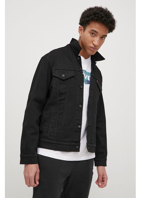 Levi s geac din denim b rba i culoarea negru de tranzi ie