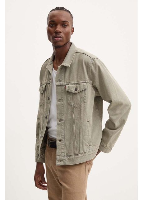 Levi s geaca jeans barbati culoarea verde de tranzitie
