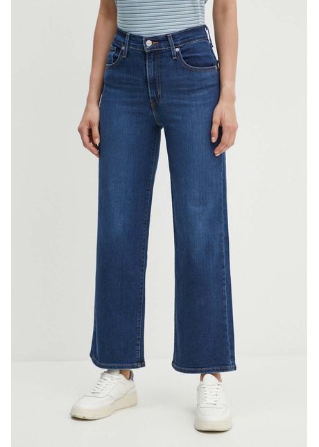 Levi s jeansi high rise wide leg femei culoarea albastru marin 72970
