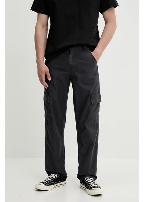 Levi s pantaloni de bumbac 568 loose strt cargo culoarea gri drept 000lp