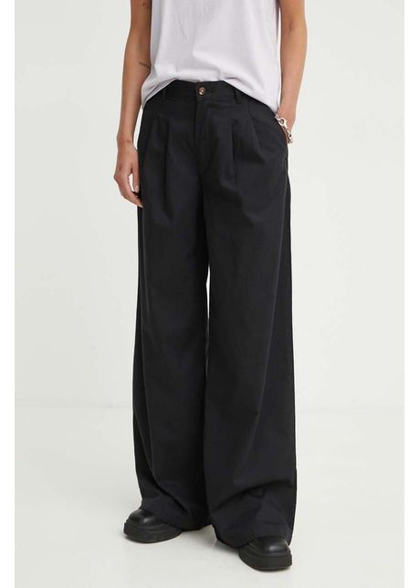 Levi s pantaloni pleated wideleg femei culoarea negru lat high waist