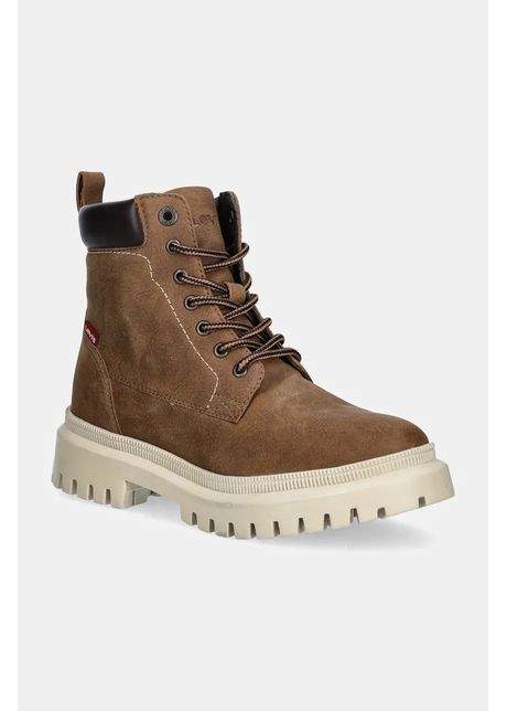 Levi s pantofi lennox femei culoarea maro cu toc plat izolare usoara 000ck 0000