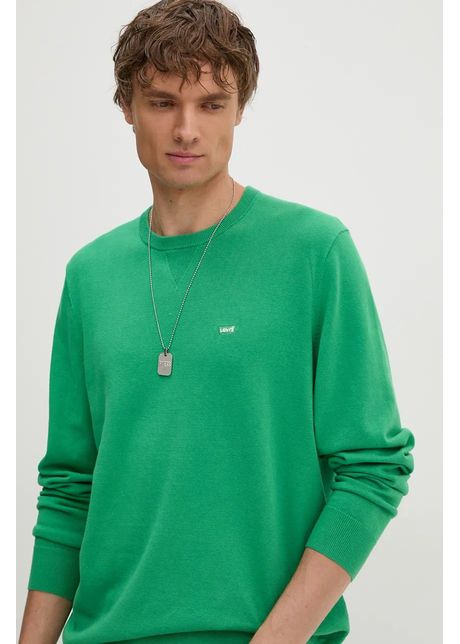 Levi s pulover barbati culoarea verde light cu guler