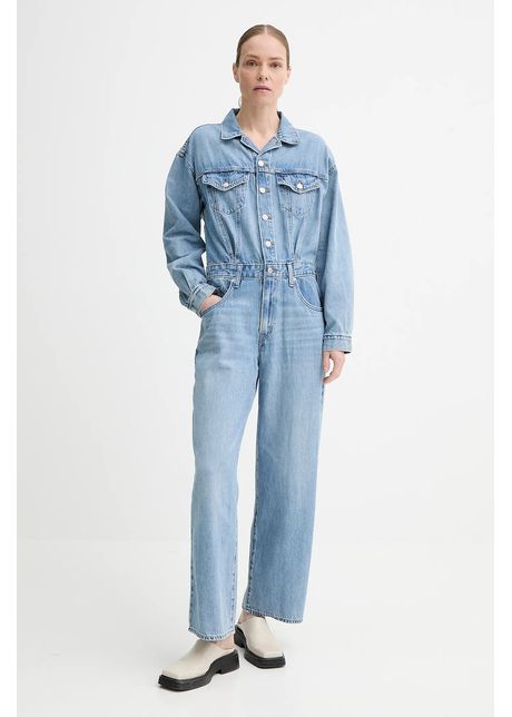 Levi s salopet din denim baggy jumpsuit h125 bumbac cu guler 001wa