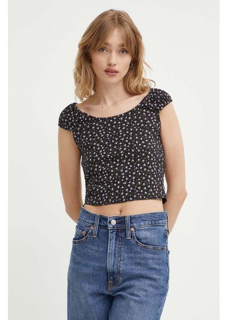 Levi's top din bumbac culoarea negru, A8784