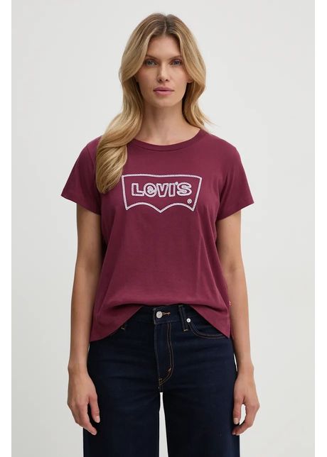 Levi s tricou din bumbac femei culoarea bordo a8804
