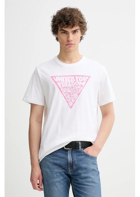 Levi s tricou din bumbac pride culoarea alb cu imprimeu 24671