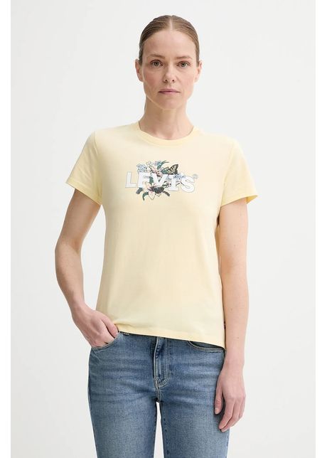 Levi's tricou din bumbac THE PERFECT TEE culoarea galben, 17369
