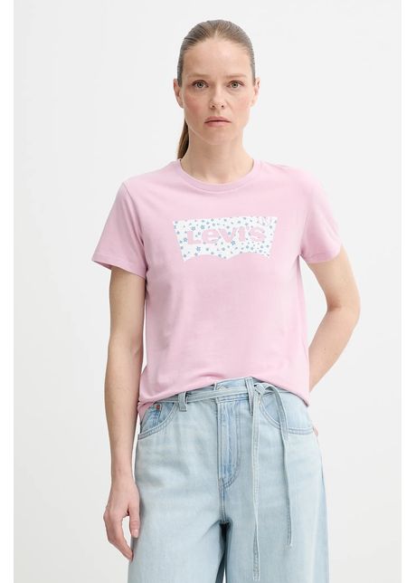 Levi's tricou din bumbac THE PERFECT TEE culoarea roz, 17369
