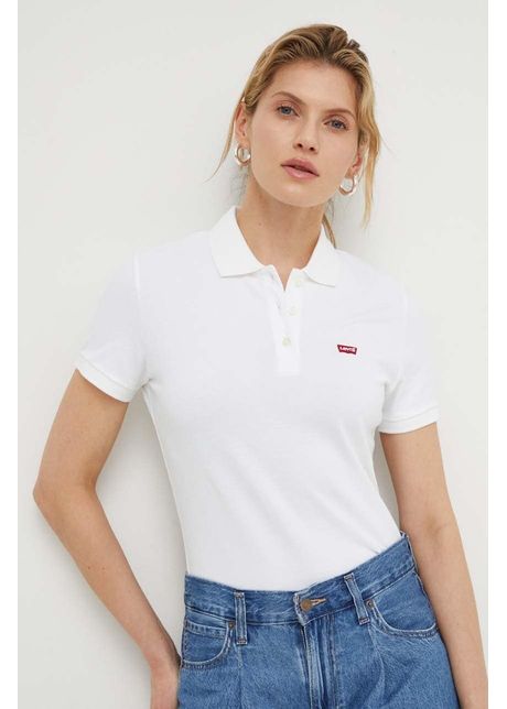Levi s tricou polo femei culoarea alb 52599