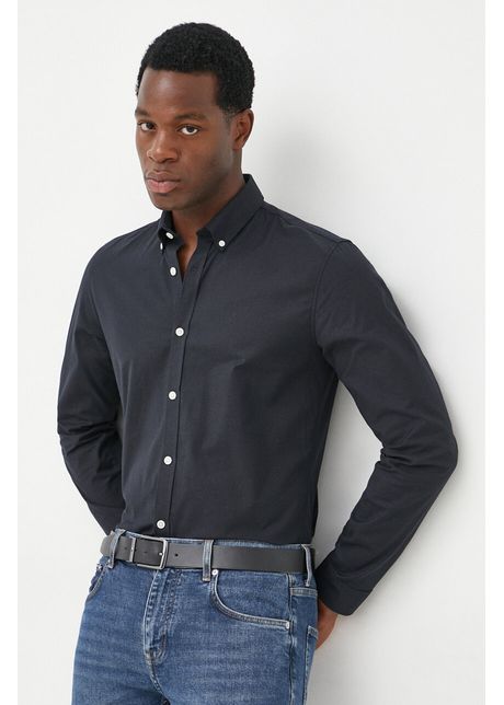 Lindbergh camasa barbati, culoarea albastru marin, cu guler button-down, slim