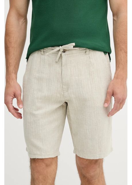 Lindbergh pantaloni scur i din amestec de in culoarea bej 30 505020