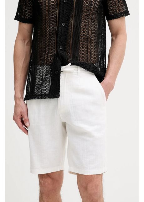 Lindbergh pantaloni scurți   din amestec de in culoarea bej, 30-505020