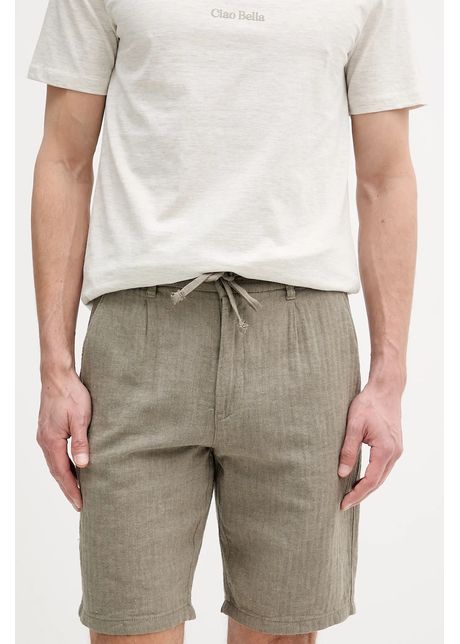 Lindbergh pantaloni scur i din amestec de in culoarea verde 30 505020