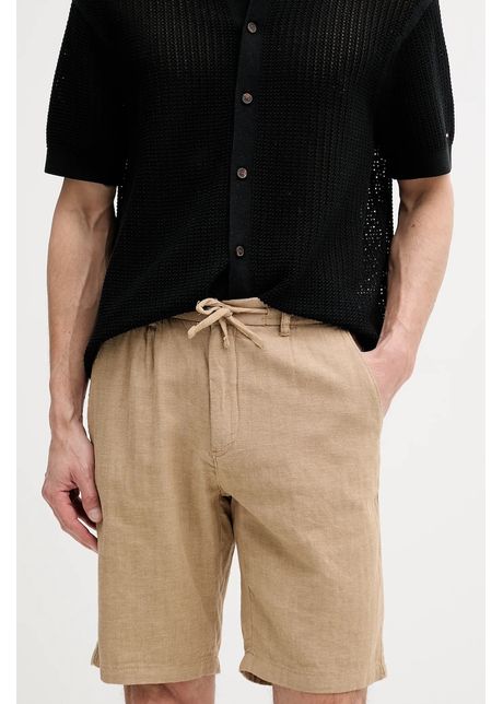 Lindbergh pantaloni scur i din amestec de in culoarea verde 30 505020