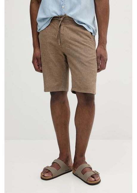Lindbergh pantaloni scur i din in culoarea bej melanj 30 508003